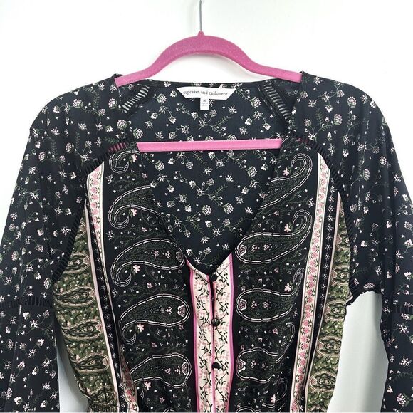 Cupcakes and Cashmere Nollie Stripe Long Sleeve Midi Dress Sz Small - Picture 7 of 16